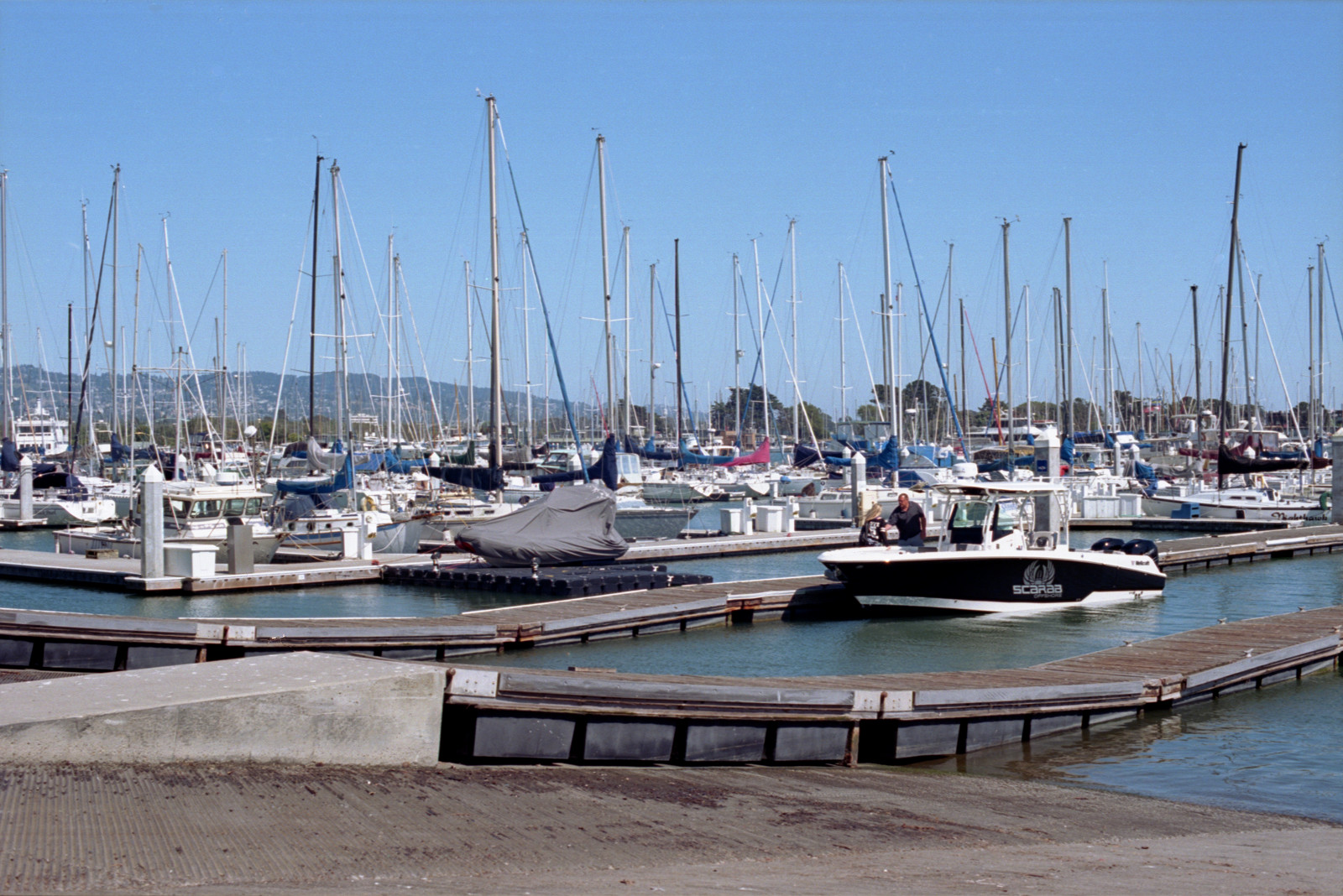 Berkeley Marina yacht launcher.