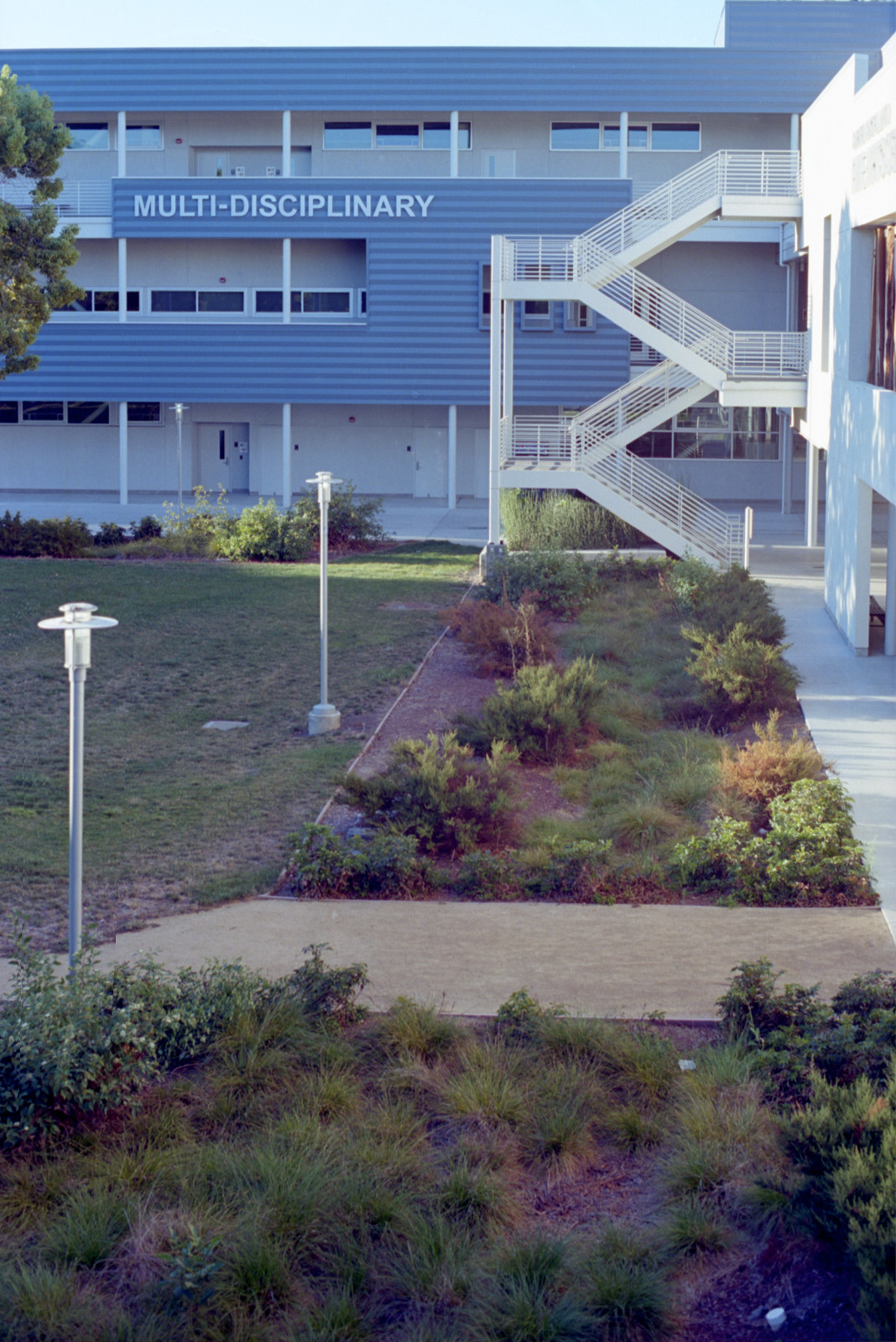 Multi-Disciplinary Building and garden at San Jose City College.