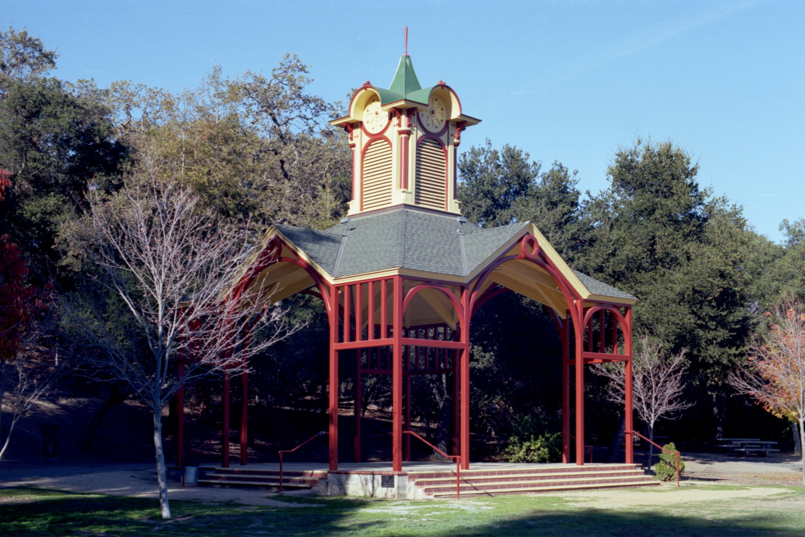 Pavilion in a public park adjacent to Vasona Lake Park